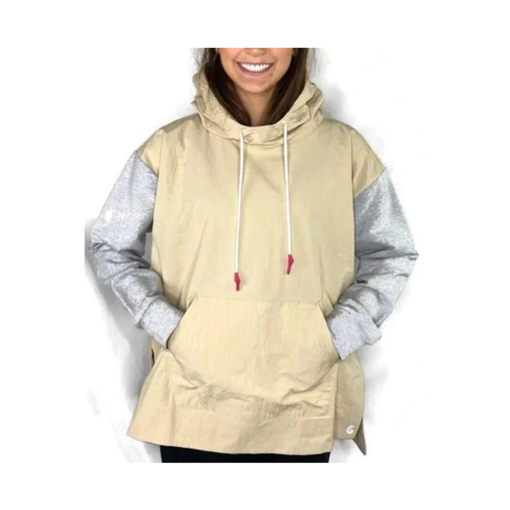 CALME By Johnny Was Mix Nylon Hooded Pullover Windbreaker Jacket Size Large NWT